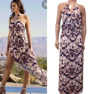Dynamite Women's Maxi Dress - Navy and Cream